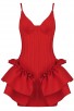 Strappy Sleeveless Asymmetric Ruffled Red Fishtail Dress