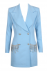 Blue V-Neck Jacket Mini Dress