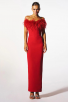 Women's Feather Off Shoulder Evening Long Bandage Dress