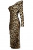 One-Shoulder Leopard-Print Celebrity Bandage Dress