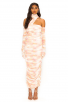 Elegant One-Shoulder Design White Ruched Midi Dress