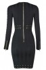 Herve Leger Bandage Dress Long Sleeve Lace Sequins Black