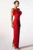 Women's Feather Off Shoulder Evening Long Bandage Dress