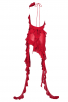 Red Asymmetric Ruffled Halter Dress