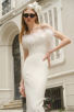 Women's Feather Off Shoulder Evening Long Bandage Dress