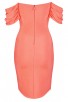 Herve Leger Bandage Dress Off Shoulder Coral