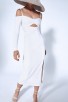 Sexy Off-The-Shoulder Cutout Bandage Long White Dress