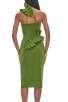 One Strapless Sleeveless Sheath Slit Evening Gown