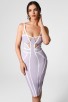 Sexy Hollow Spaghetti Strap Party Striped Elegant Bandage Dress