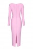 Pink Double Cutout Long Party Evening Dress