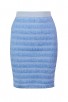 Herve Leger Bandage Dress Long Sleeve Jacket Two Piece Jacquard Button Blue