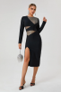 Ma Cutout Diamond Black Bandage Dress