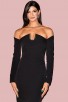 Black Off Shoulder Evening Bandage Gown