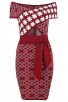 Herve Leger v-Neck Red Bandage Dress