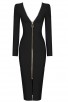 Long Sleeve Open Back Black Bandage Dress