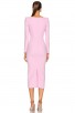 Pink Double Cutout Long Party Evening Dress