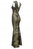 Herve Leger Leslie Woodgrain Foil Print Gown