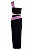 Herve Leger Bandage Dresses Long Gown One Shoulder Two Piece Black