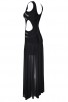 Herve Leger Bandage Gown Dresses Long Maxi Dress Deep V Neck Cutout Beaded Black