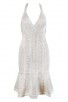 Herve Leger Danae Floral Diamond Jacquard Dress 