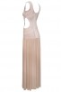 Herve Leger Bandage Gown Dresses Long Maxi Dress Deep V Neck Cutout Beaded Nude
