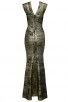 Herve Leger Leslie Woodgrain Foil Print Gown