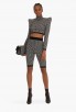 Bm Cropped Bicolor Jacquard Knit Sportswear Top+Shorts 