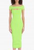 Bm Midi Length Lime Green Knit Openwork Dress