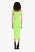 Bm Midi Length Lime Green Knit Openwork Dress