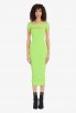 Bm Midi Length Lime Green Knit Openwork Dress