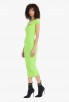 Bm Midi Length Lime Green Knit Openwork Dress