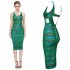  Herve Leger Foil Metallic Bandage Dresses Green V Neck Crisscross Backless